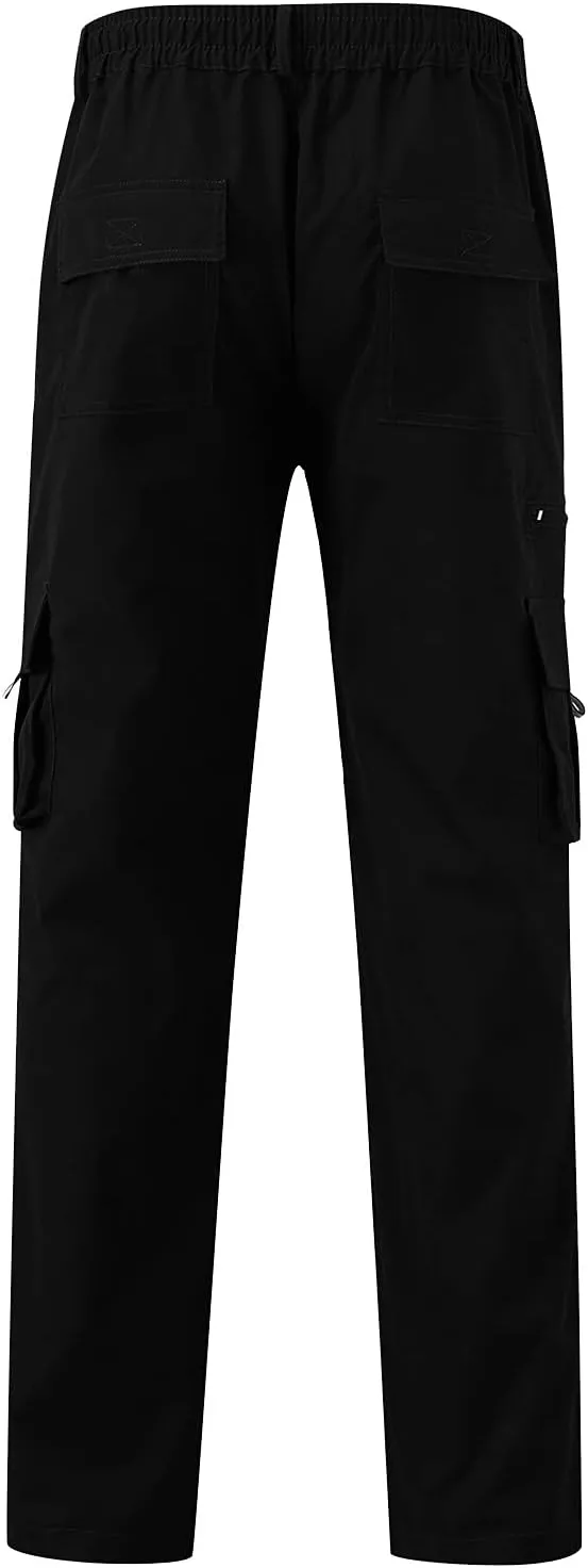 2024 Men's Baggy Cargo Pants Loose Sport Hiking Pants Stylish Casual Work Jogger Sweatpants Outdoor Trousers Pockets
