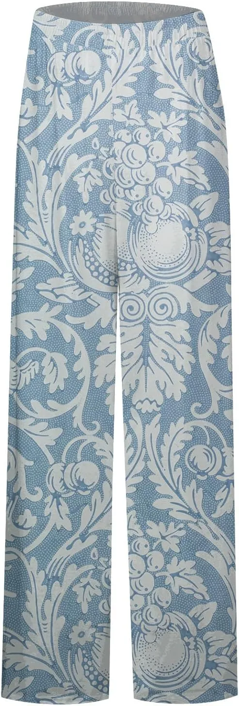 2025 Trendy Summer Flowy Gauze Pants That Look Like Skirts- Boho Drawstring Linen Wide Leg Palazzo Trousers