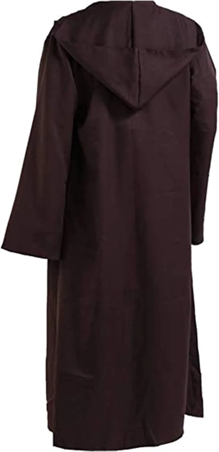 Adult Jedi Robe Hooded Cloak for Halloween & Christmas Party Cosplay Costume Vampire Tunic Uniform