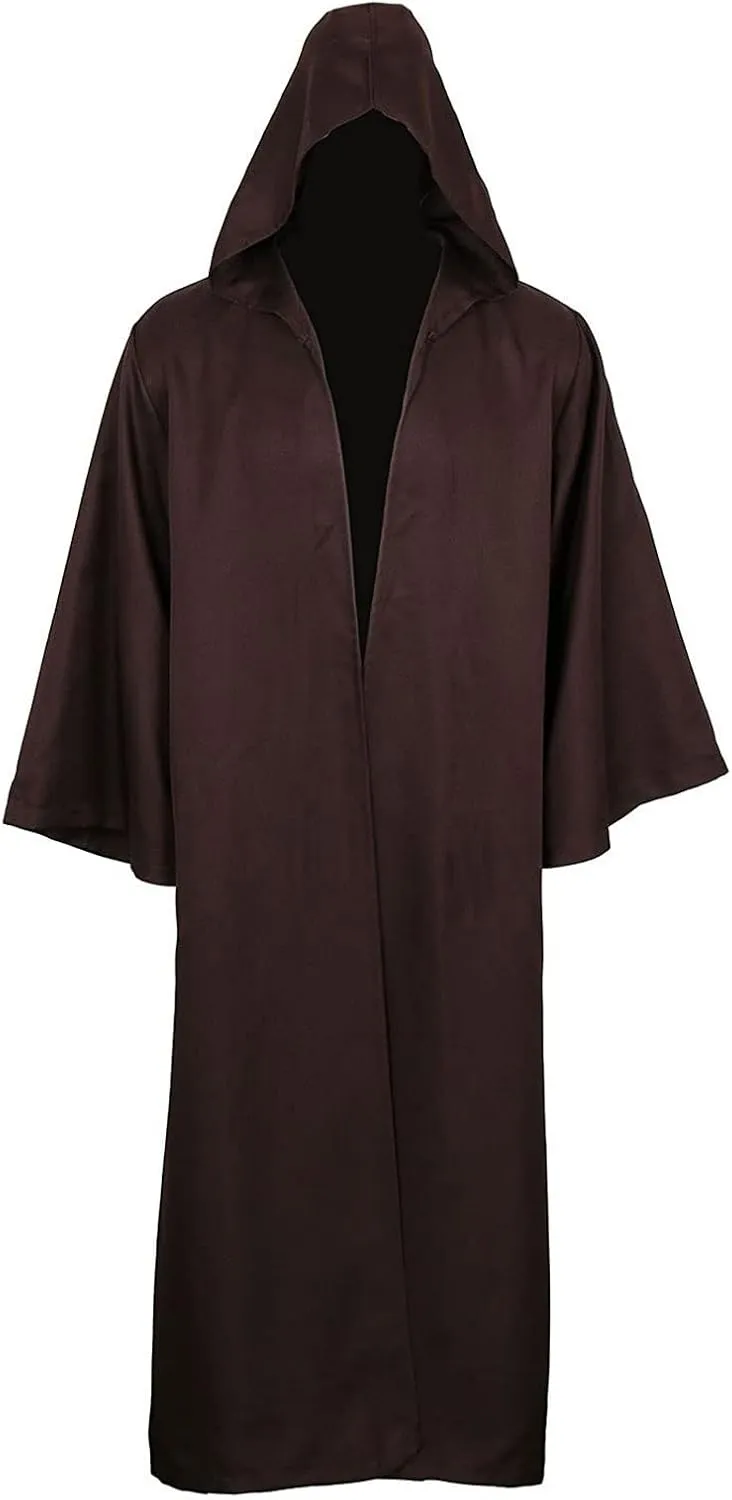 Adult Jedi Robe Hooded Cloak for Halloween & Christmas Party Cosplay Costume Vampire Tunic Uniform