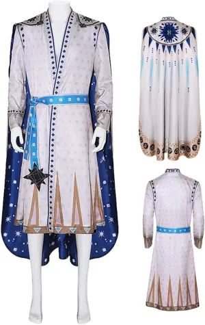 Adult Wish King Magnifico Costume Tunic Cloak Suit Halloween Cosplay Outfit King Tunic Robe Belt Full Set Outfits