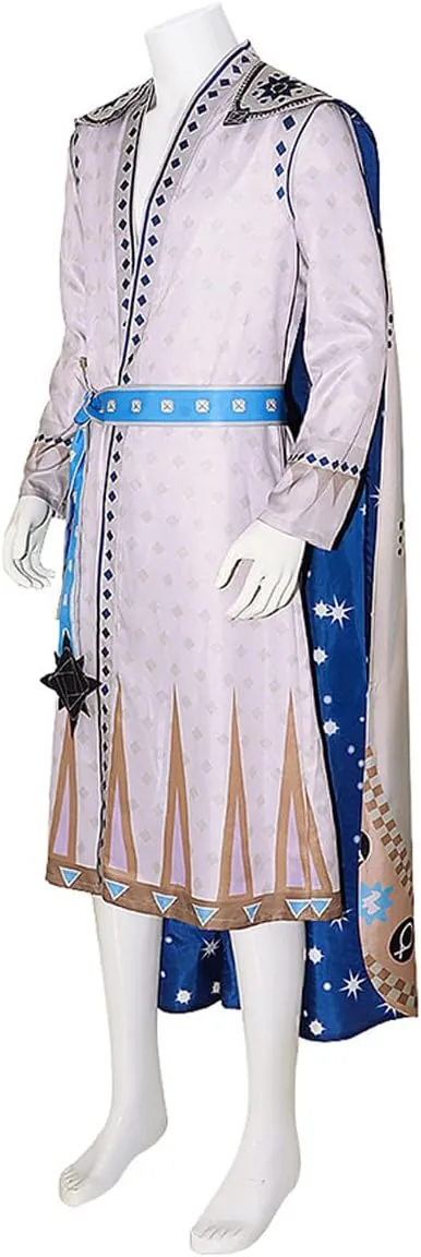 Adult Wish King Magnifico Costume Tunic Cloak Suit Halloween Cosplay Outfit King Tunic Robe Belt Full Set Outfits
