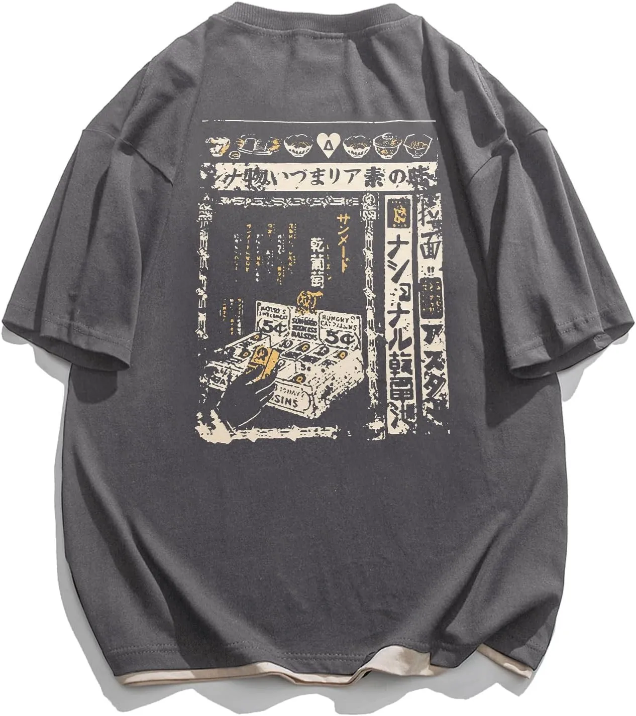 Aelfric Eden Mens 90s Vintage Oversized Shirts Unisex Harajuku T Shirt Print Graphic Tees Casual Summer Streetwear Top