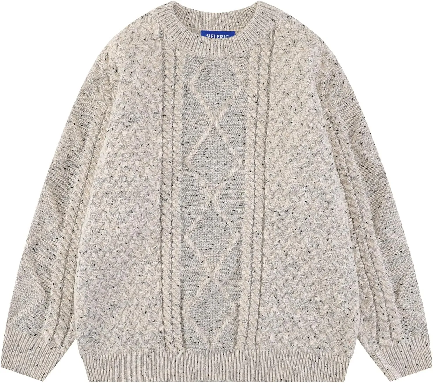 Aelfric Eden Women Solid Sweater Crew Neck Long Sleeve Knit Sweater Oversized Pullover Sweater