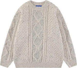 Aelfric Eden Women Solid Sweater Crew Neck Long Sleeve Knit Sweater Oversized Pullover Sweater