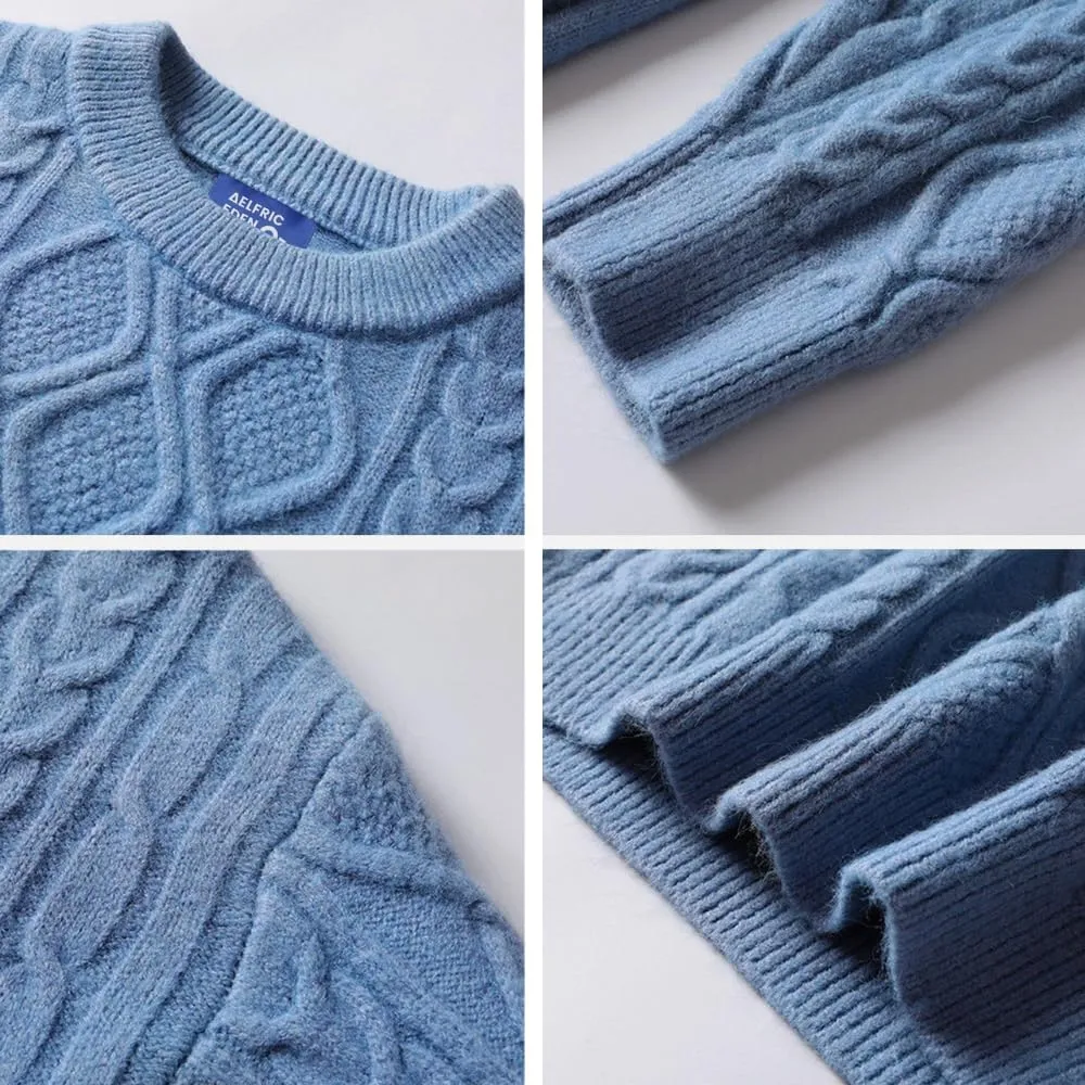 Aelfric Eden Women Sweater Oversized Knitted Sweater Woven Crewneck Pullover