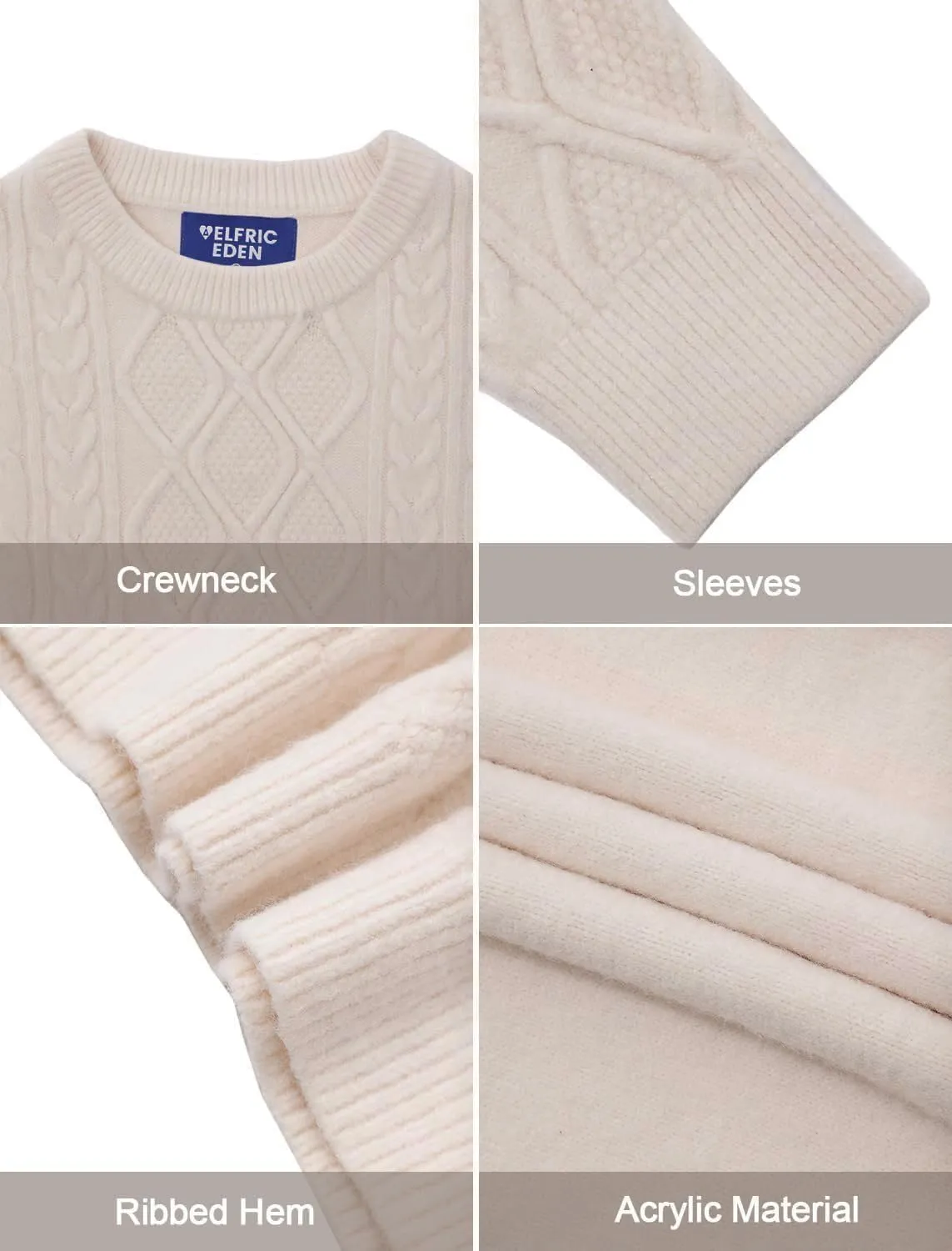Aelfric Eden Women Sweater Oversized Knitted Sweater Woven Crewneck Pullover