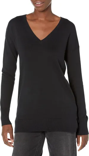 Amazon Essentials Women's Lightweight Long-Sleeve V-Neck Tunic Sweater (Available in Plus Size)