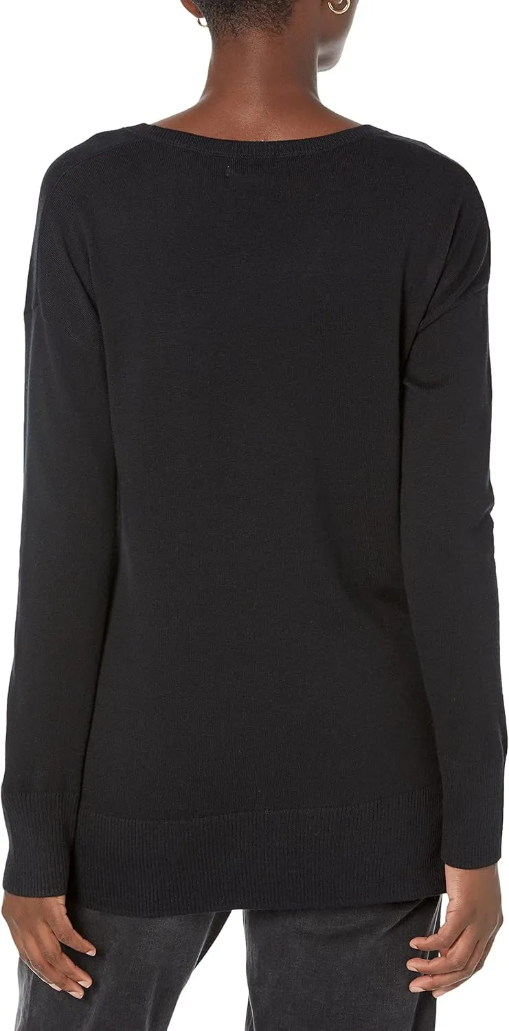 Amazon Essentials Women's Lightweight Long-Sleeve V-Neck Tunic Sweater (Available in Plus Size)
