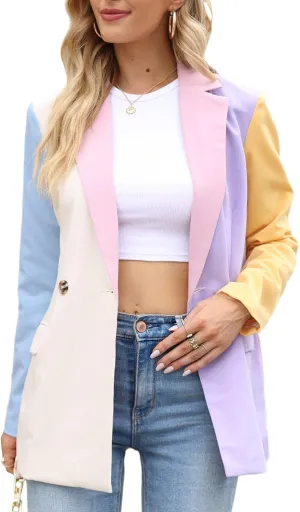 ARTFREE Womens Casual Blazer Button Lapel Long Sleeve Work Business Fashion Blazers Jackets Outfits with Pockets