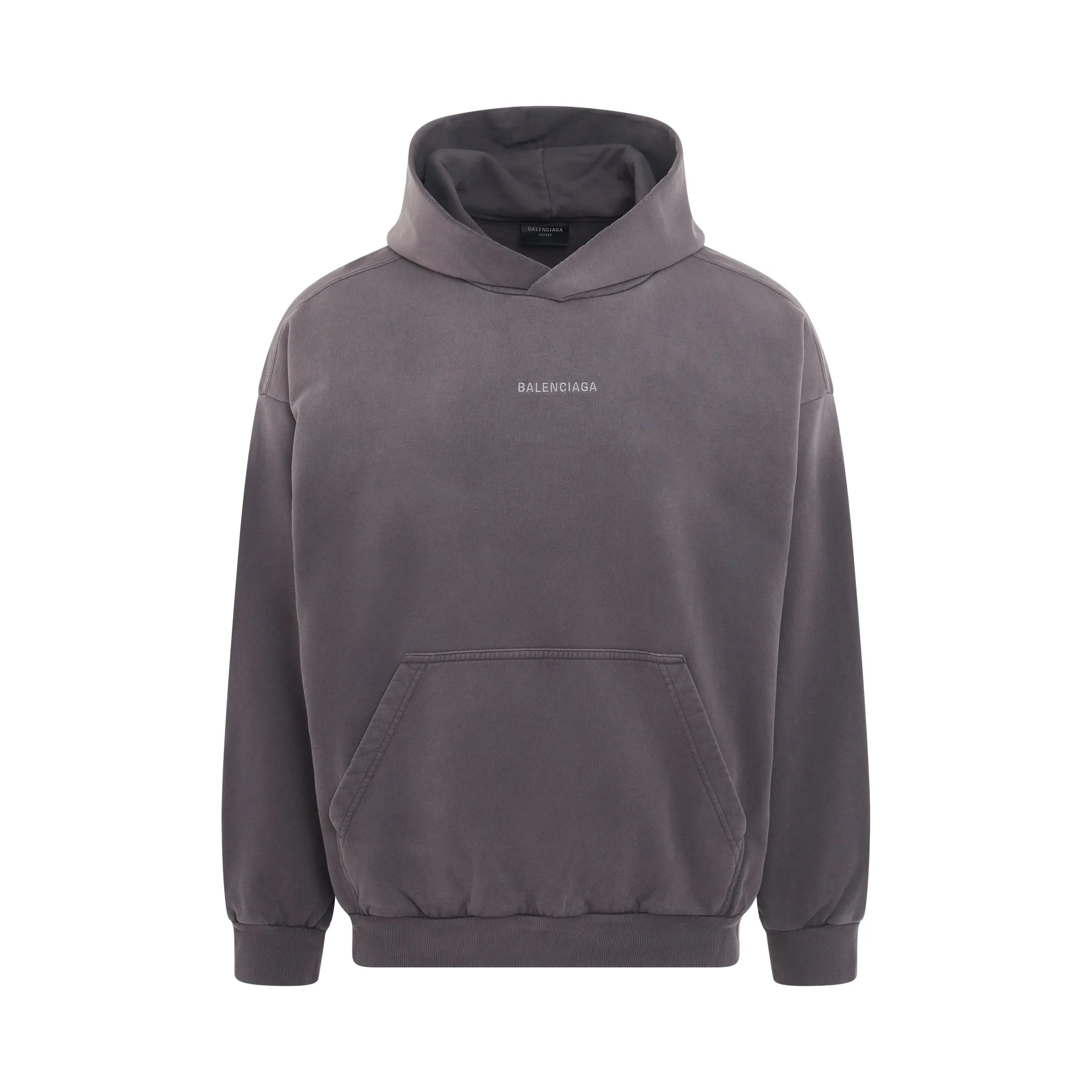 Back Logo Medium Fit Hoodie in Purple/Grey