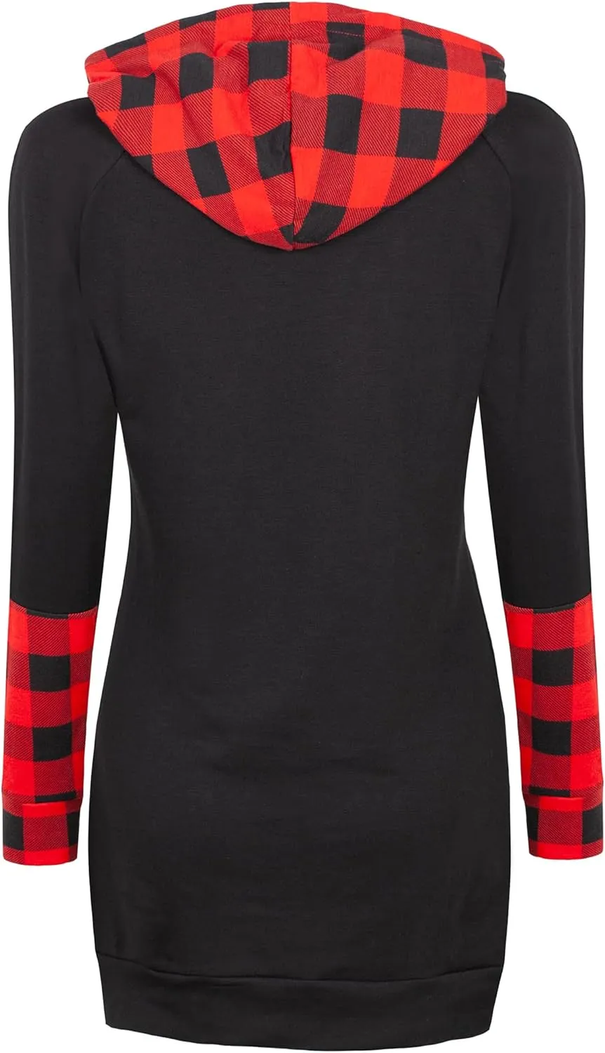 BEPEI Womens Long Sleeve Tunic Hoodie Dressy String Sweatshirts With Pockets