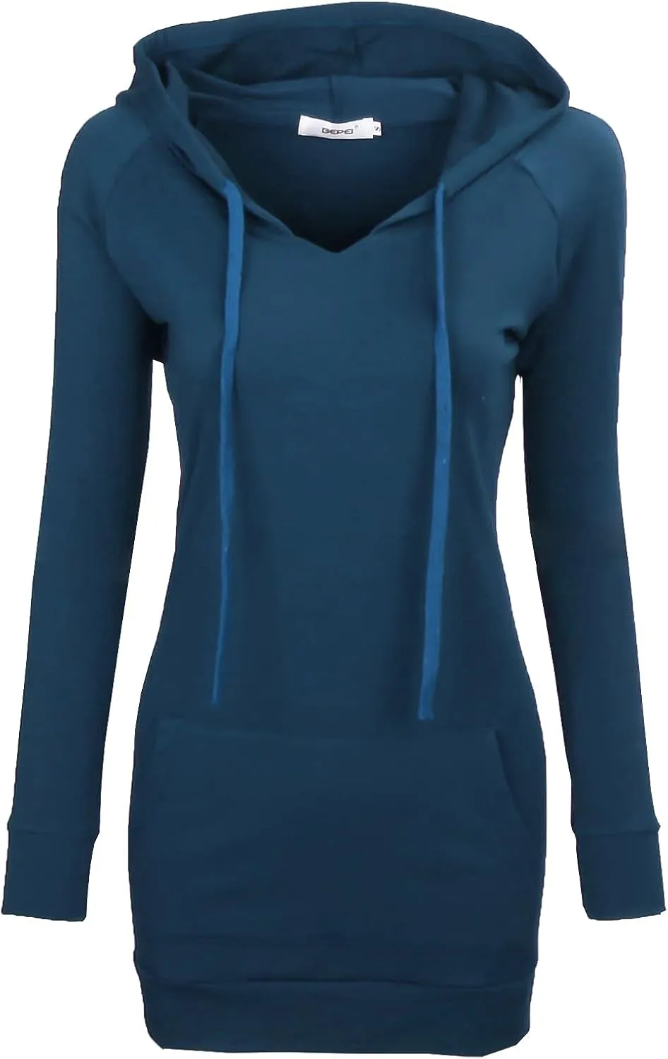 BEPEI Womens Long Sleeve Tunic Hoodie Dressy String Sweatshirts With Pockets