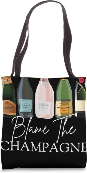 Blame The Champagne, Champagne Bottles Day Drinking Mimosa Tote Bag