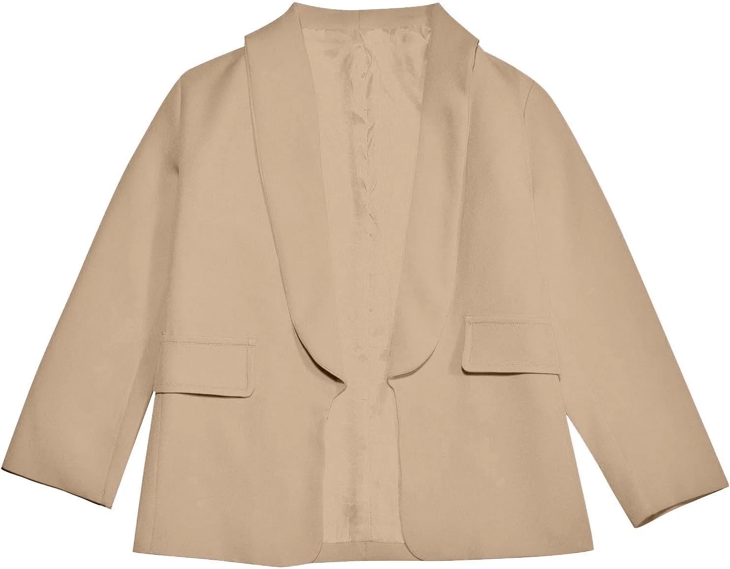 Blazer Jacket for Teen Girls Long Sleeve Y2K Solid Lapel Formal Suit Coat Casual Plus Open Front Dress Tops with Inner Pocket
