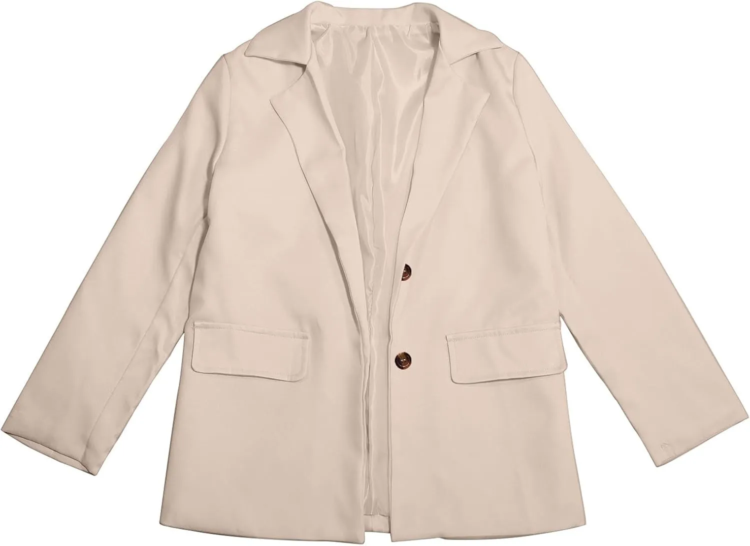 Blazer Jacket for Teen Girls Long Sleeve Y2K Solid Lapel Formal Suit Coat Casual Plus Open Front Dress Tops with Inner Pocket
