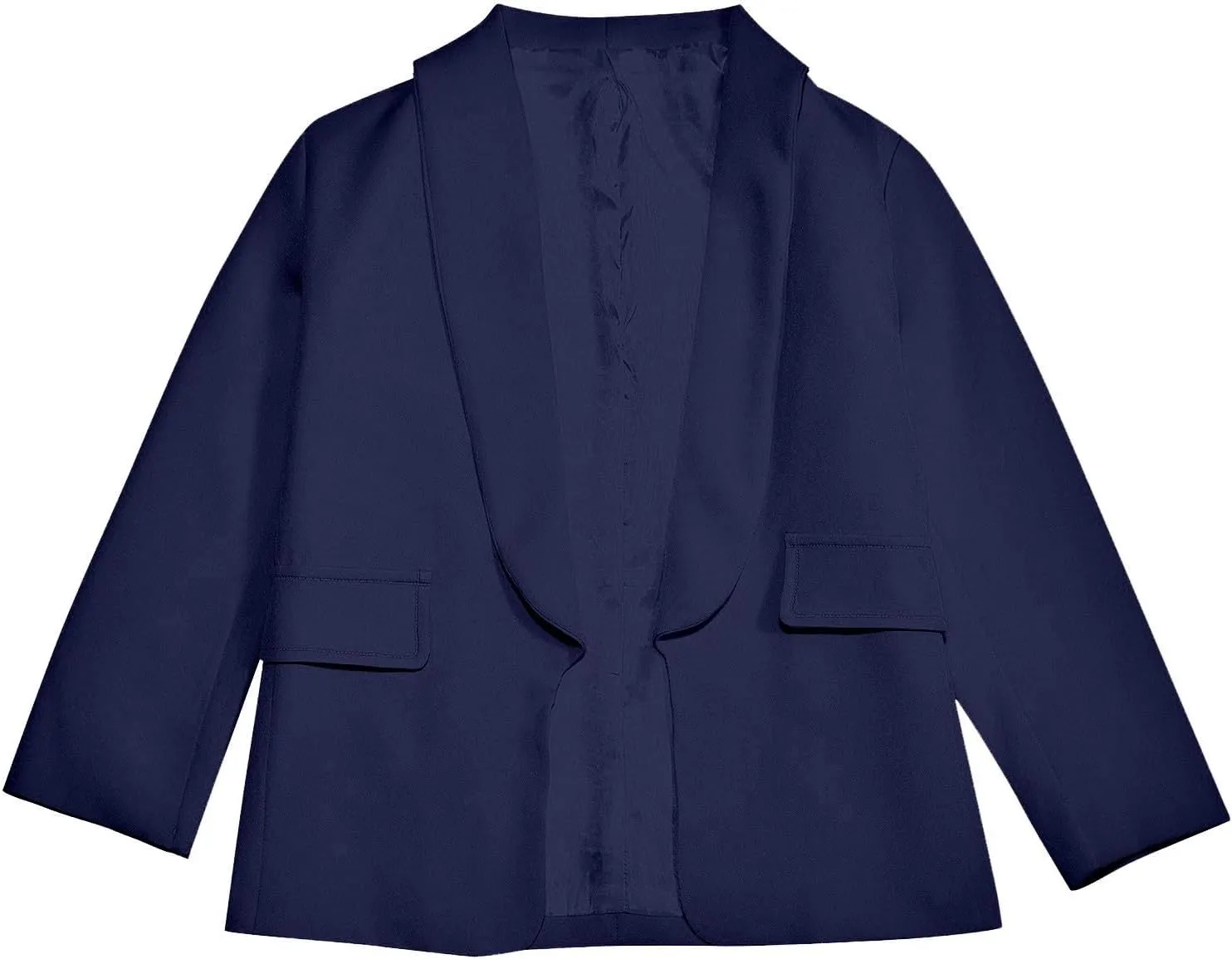 Blazer Jacket for Teen Girls Long Sleeve Y2K Solid Lapel Formal Suit Coat Casual Plus Open Front Dress Tops with Inner Pocket