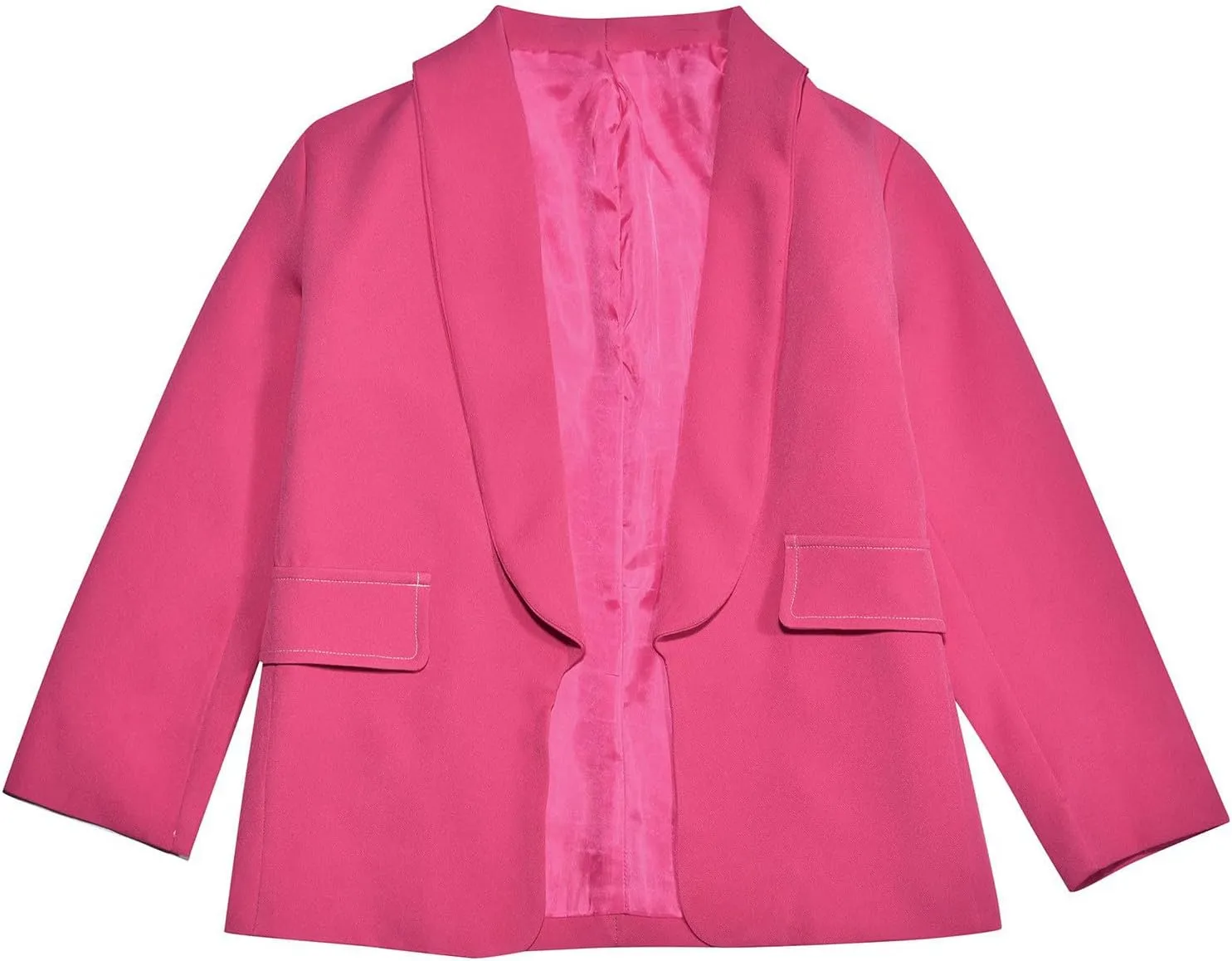 Blazer Jacket for Teen Girls Long Sleeve Y2K Solid Lapel Formal Suit Coat Casual Plus Open Front Dress Tops with Inner Pocket