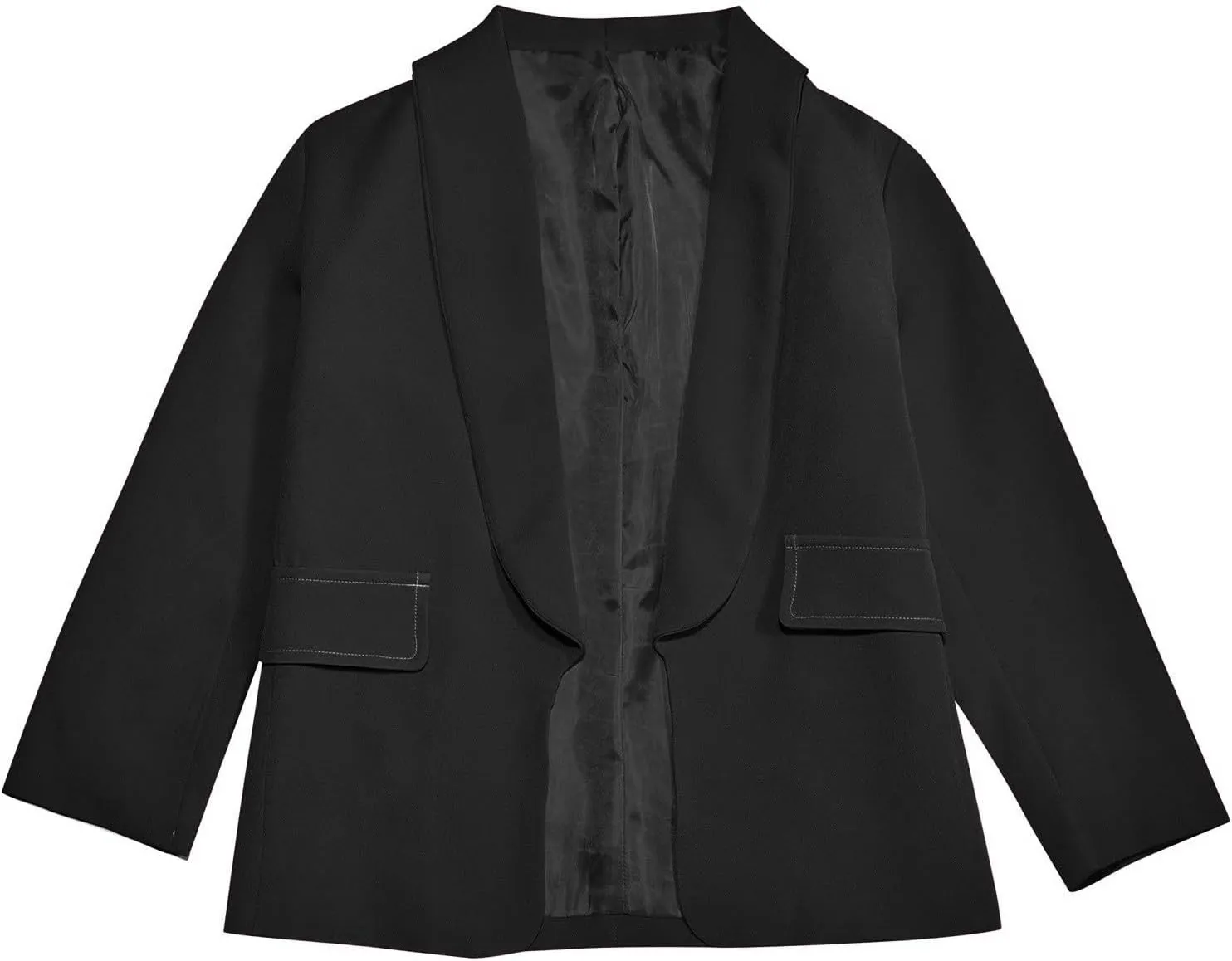 Blazer Jacket for Teen Girls Long Sleeve Y2K Solid Lapel Formal Suit Coat Casual Plus Open Front Dress Tops with Inner Pocket