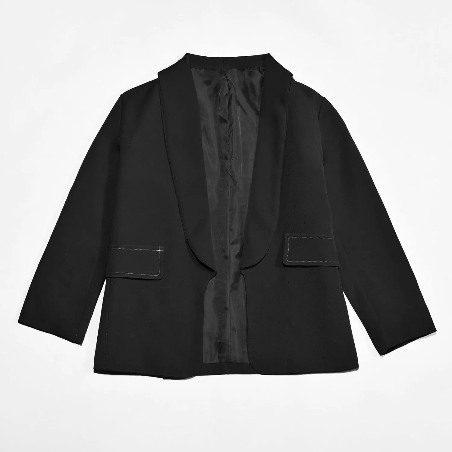 Blazer Jacket for Teen Girls Long Sleeve Y2K Solid Lapel Formal Suit Coat Casual Plus Open Front Dress Tops with Inner Pocket