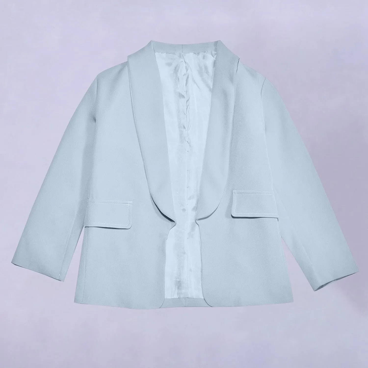 Blazer Jacket for Teen Girls Long Sleeve Y2K Solid Lapel Formal Suit Coat Casual Plus Open Front Dress Tops with Inner Pocket