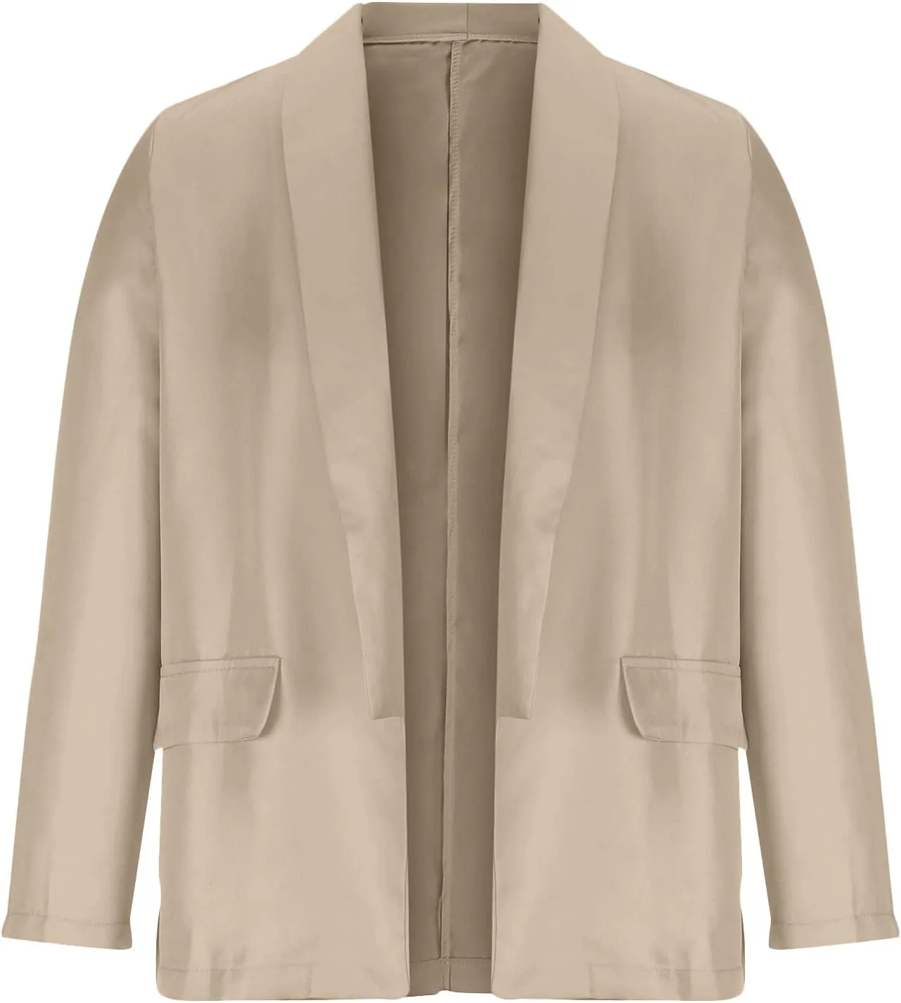 Blazer Jacket for Women Long Sleeve Stretchy Work Office Blazers Open Front Lapel Button Suit Jackets with Pockets