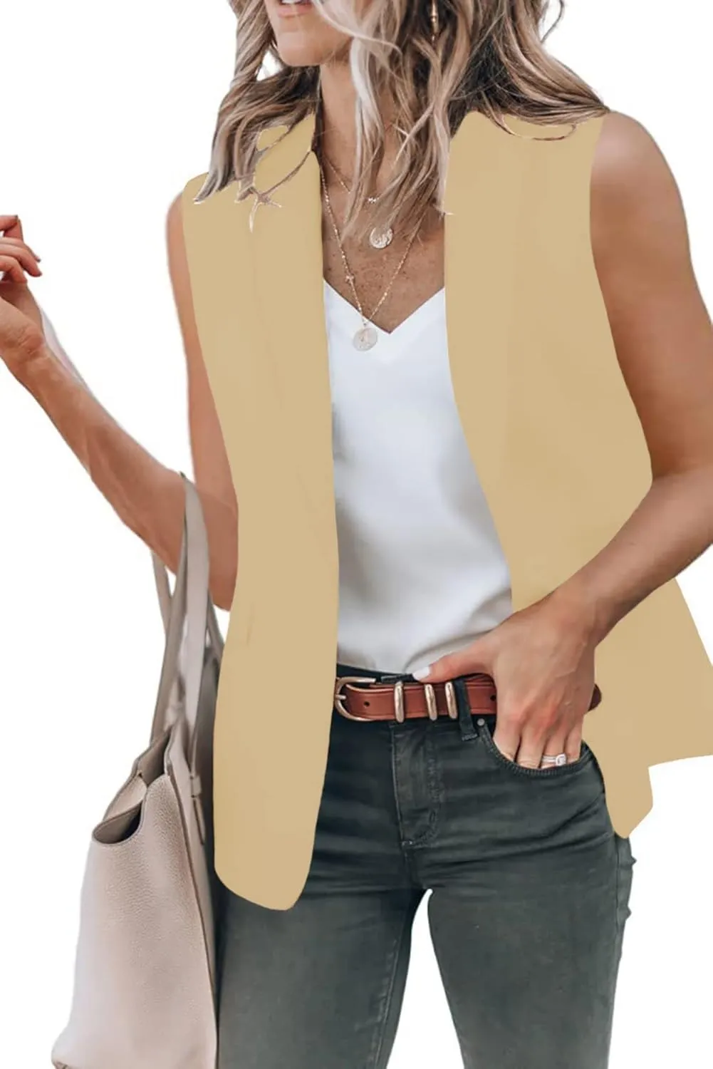 Blazer Jackets for Women Casual Short Sleeve/Sleeveless Blazer Caots Summer Slim Lapel Open Front Work Office Jacket