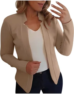 Blazer Jackets for Women Fashion Dressy Open Front Cardigan Jacket Casual Long Sleeve Work Office Suit Jacket