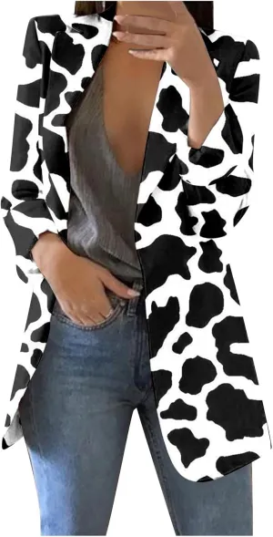 Blazer Jackets for Women,Casual Long Sleeve Lightweight Work Office Jacket Open Front Cardigan Outwear with Pockets