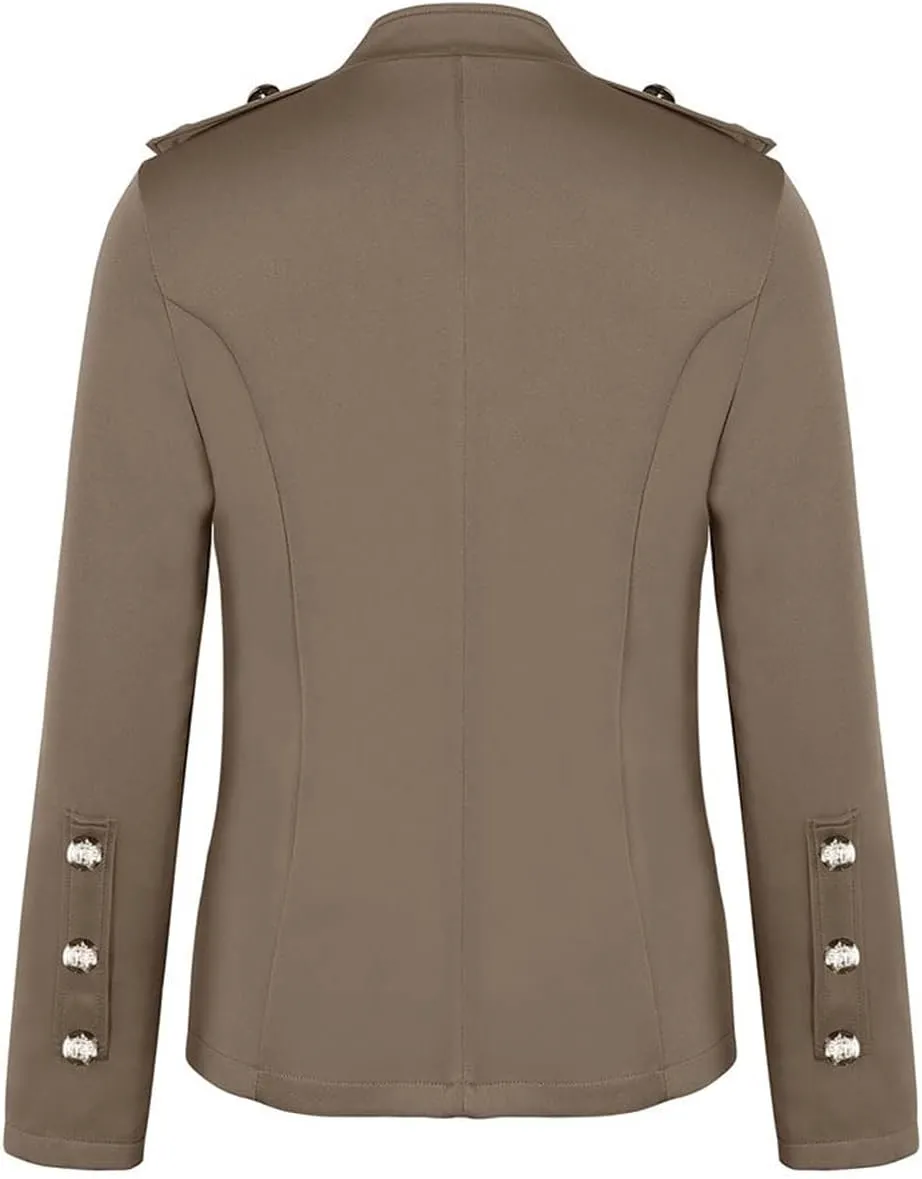Blazer Jackets for Womens Mock Neck Button Jacket Open Front Cardigan Classic Daily Business Casual Suit Coats