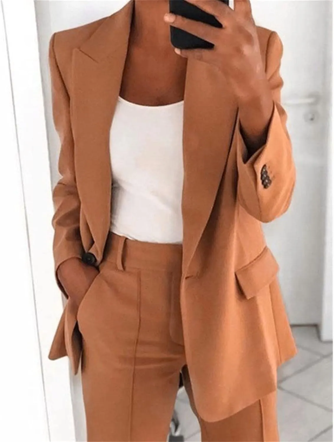 Blazer Sets Women 2 Piece Outfits Business Casual Outfits 2025 Dressy Casual Pant Suits Plus Size Wide Pants Suit Set