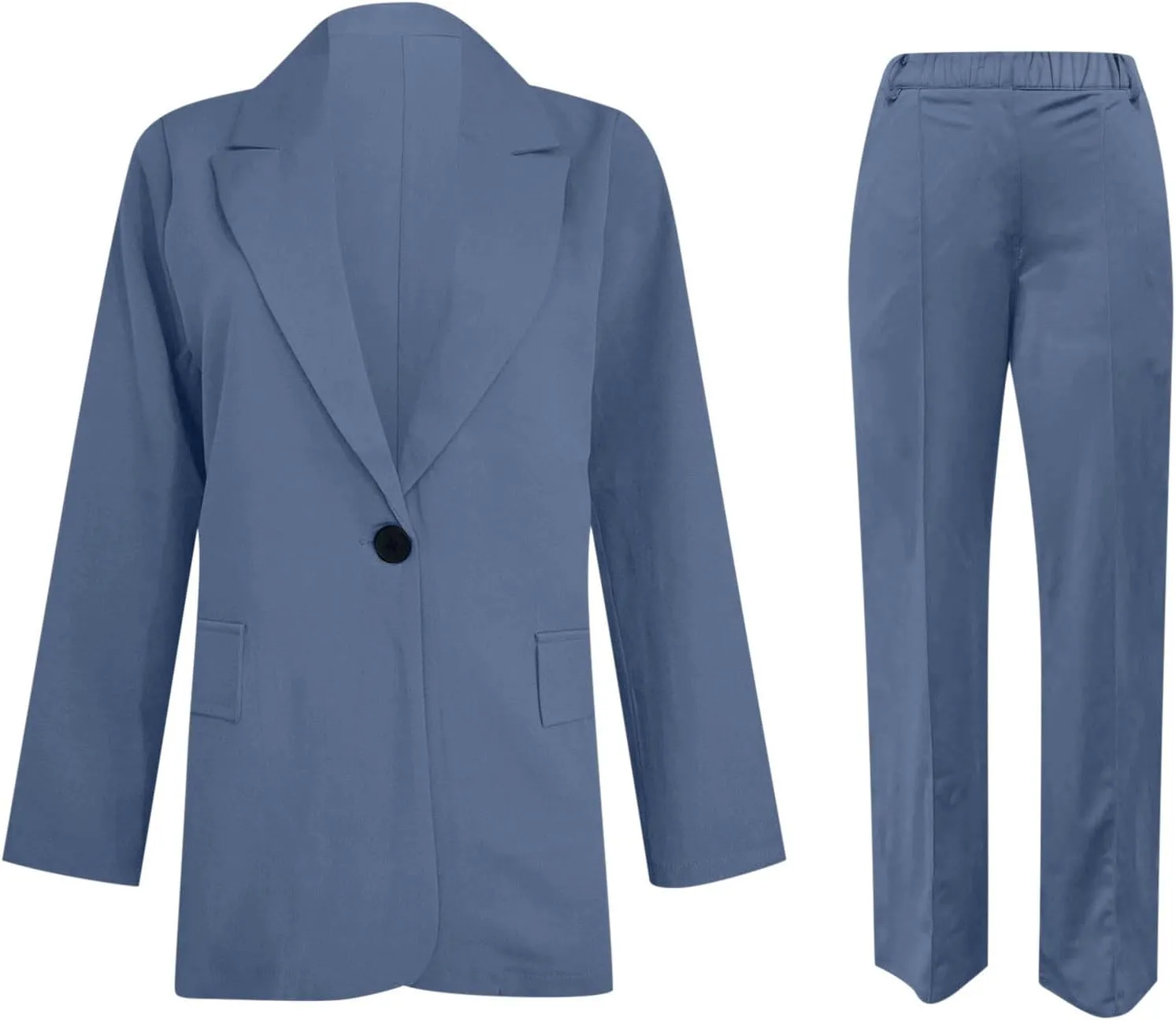 Blazer Sets Women 2 Piece Outfits Dressy Pant Suits Business Casual Outfits Loose Straight Leg Pants Work Clothing Set