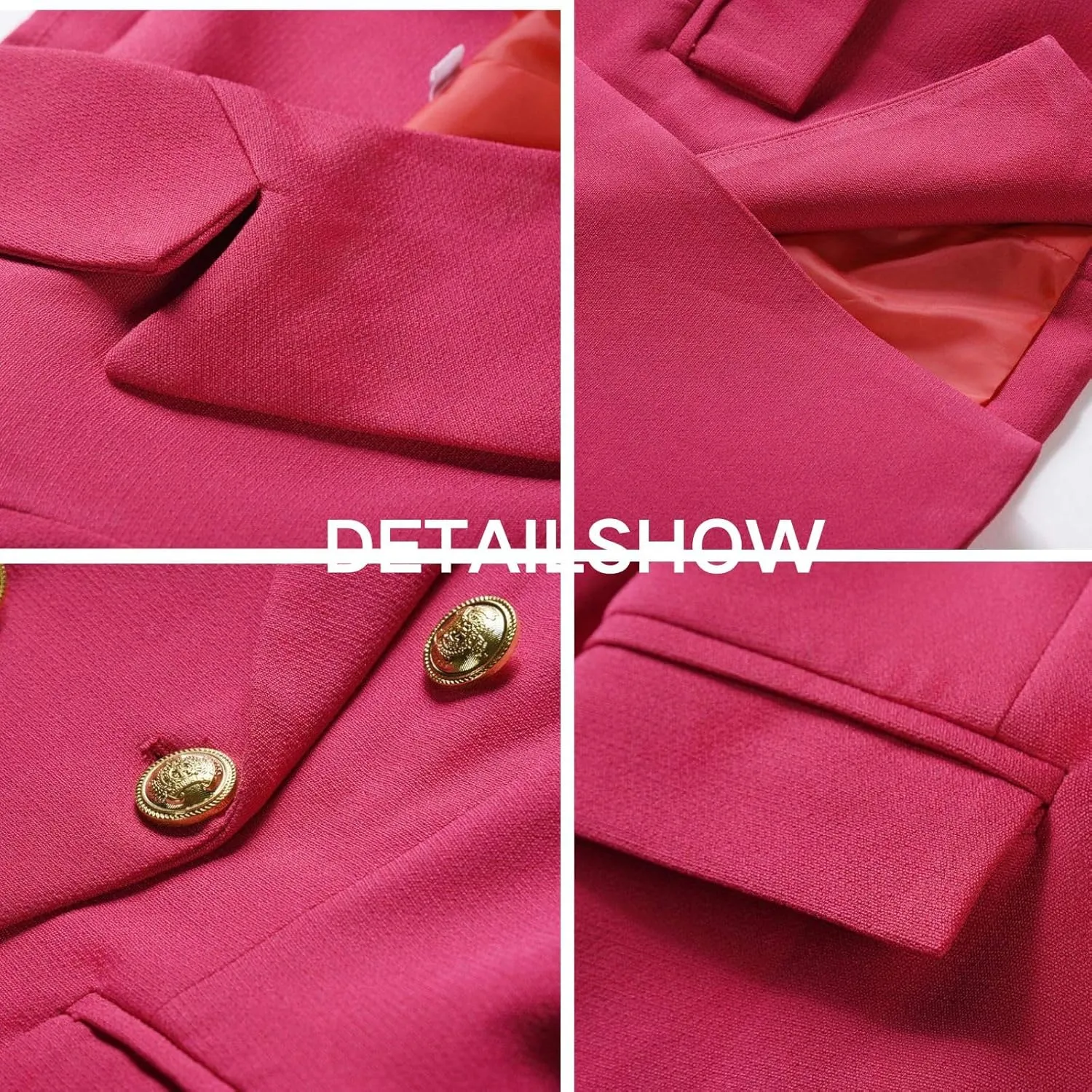 Blazers for Women Business Casual Gold Button Work Office Jackets Blazer Open Front Long Sleeve Lapel Jacket Outfits