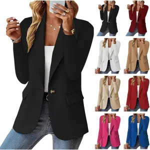 Blazers for Women Business Lapel Collar Long Sleeve Jacket Suit Blazer Work Office Suit Jackets Fashion Elegant Coat