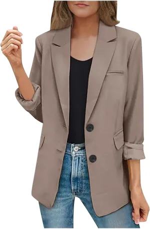 Blazers for Women Business Suit Jacket Work Office Blazer Long Sleeve Casual Blazer Open Front Cardigan Coat Outerwear