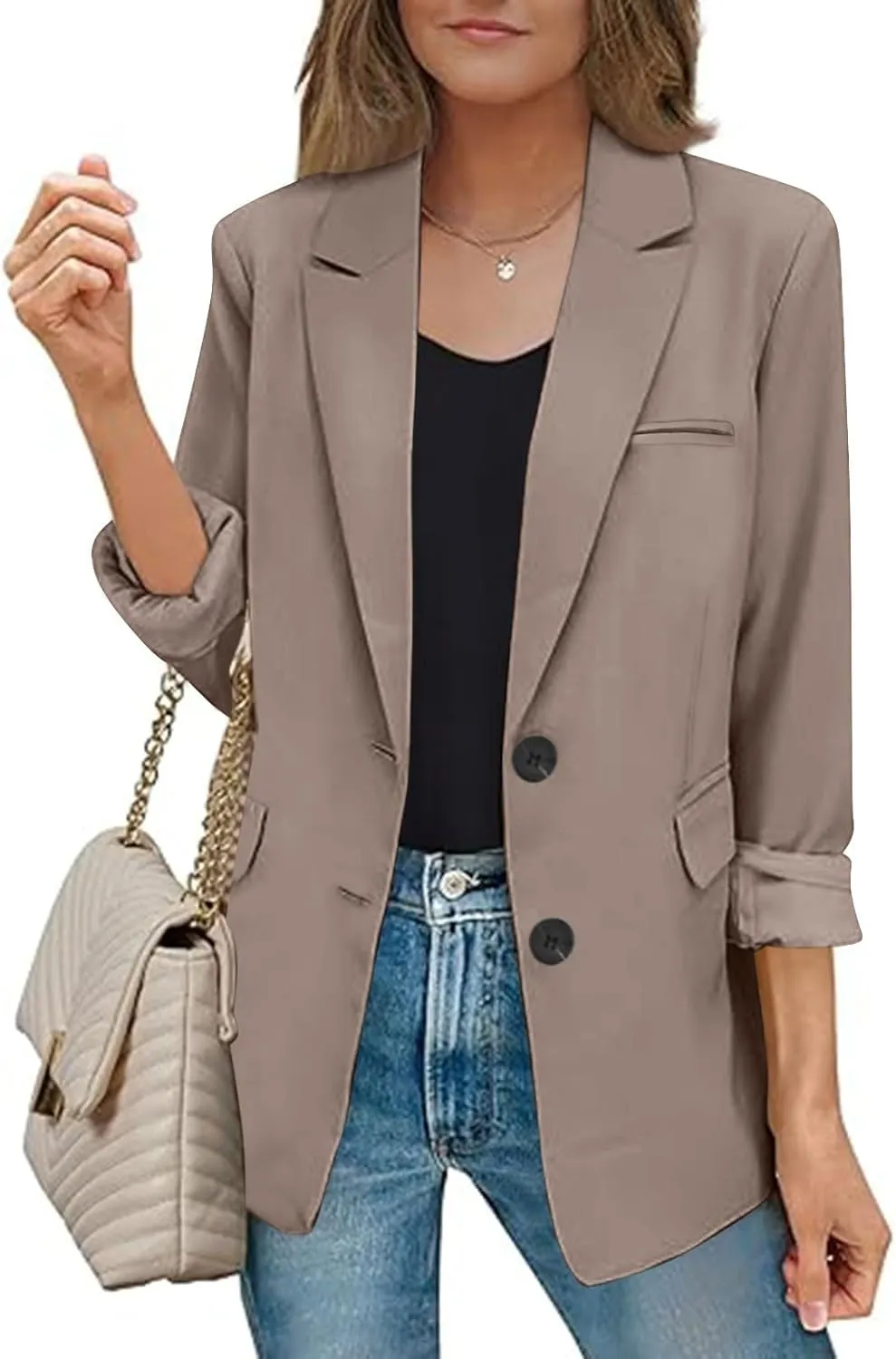 Blazers for Women Business Suit Jacket Work Office Blazer Long Sleeve Casual Blazer Open Front Cardigan Coat Outerwear