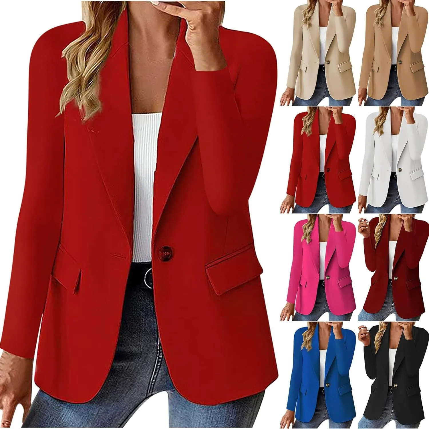Blazers for Women Business Suit Jacket Work Office Blazer Long Sleeve Casual Blazer Open Front Cardigan Coat Outerwear