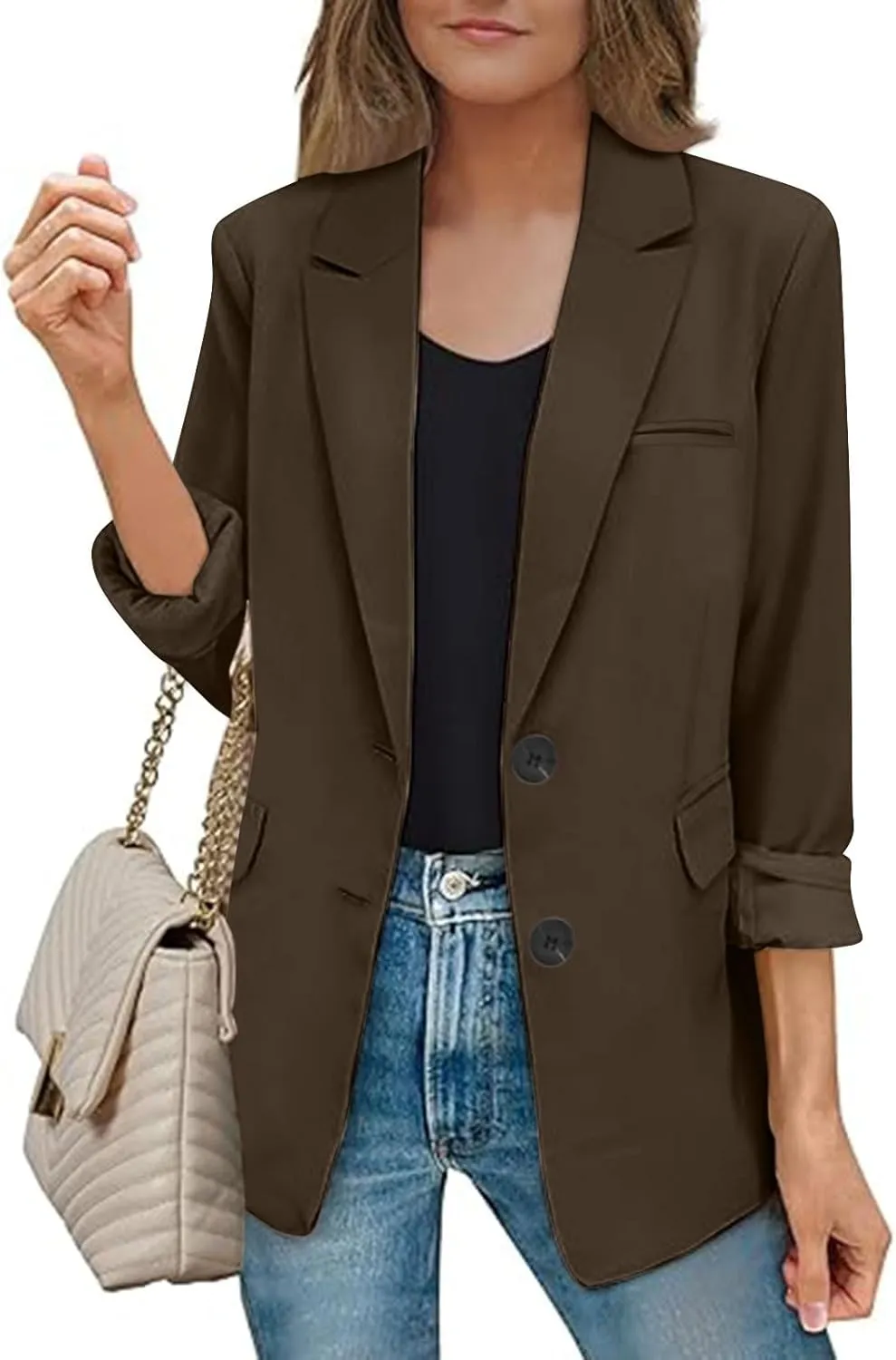 Blazers for Women Business Suit Jacket Work Office Blazer Long Sleeve Casual Blazer Open Front Cardigan Coat Outerwear