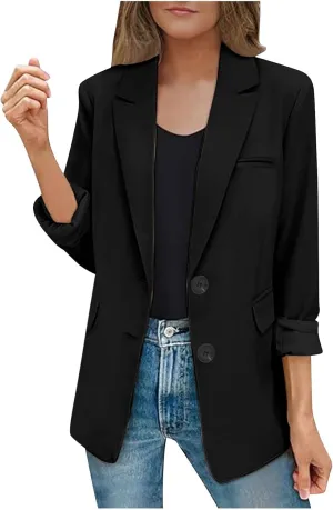 Blazers for Women Business Suit Jacket Work Office Blazer Long Sleeve Casual Blazer Open Front Cardigan Coat Outerwear