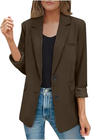 Blazers for Women Business Suit Jacket Work Office Blazer Long Sleeve Casual Blazer Open Front Cardigan Coat Outerwear