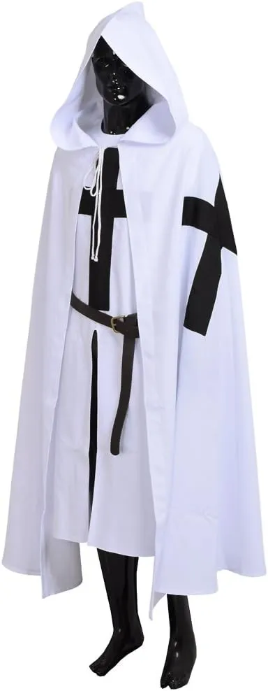 BLESSUME Medieval Knight Tunic Cloak Belt Cosplay Costume Set