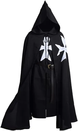 BLESSUME Medieval Knight Tunic Cloak Belt Cosplay Costume Set