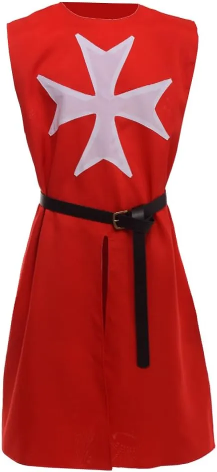 BLESSUME Medieval Knight Tunic Cloak Belt Cosplay Costume Set