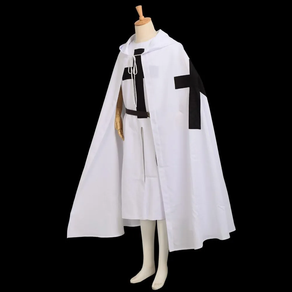 BLESSUME Medieval Knight Tunic Cloak Belt Cosplay Costume Set
