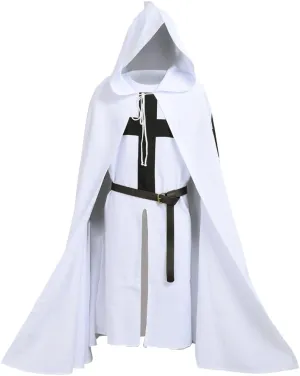 BLESSUME Medieval Knight Tunic Cloak Belt Cosplay Costume Set