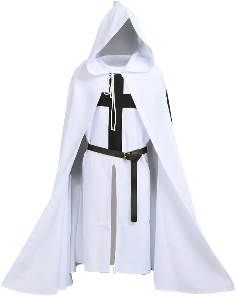 BLESSUME Medieval Knight Tunic Cloak Belt Cosplay Costume Set