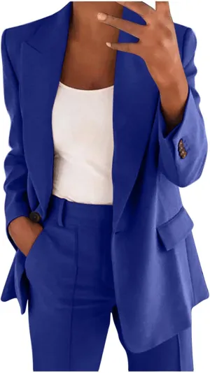 Business Casual Clothes for Women Fashion Suits Two Piece Outfits Dressy Blazer and Wide Leg Pant Plus Size Suit Sets