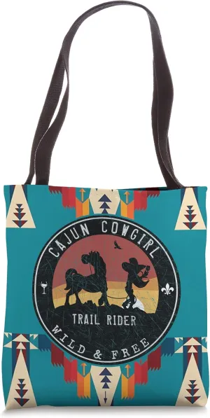 CAJUN COWGIRL SUNSET TRAIL RIDER GRAPHIC Tote Bag