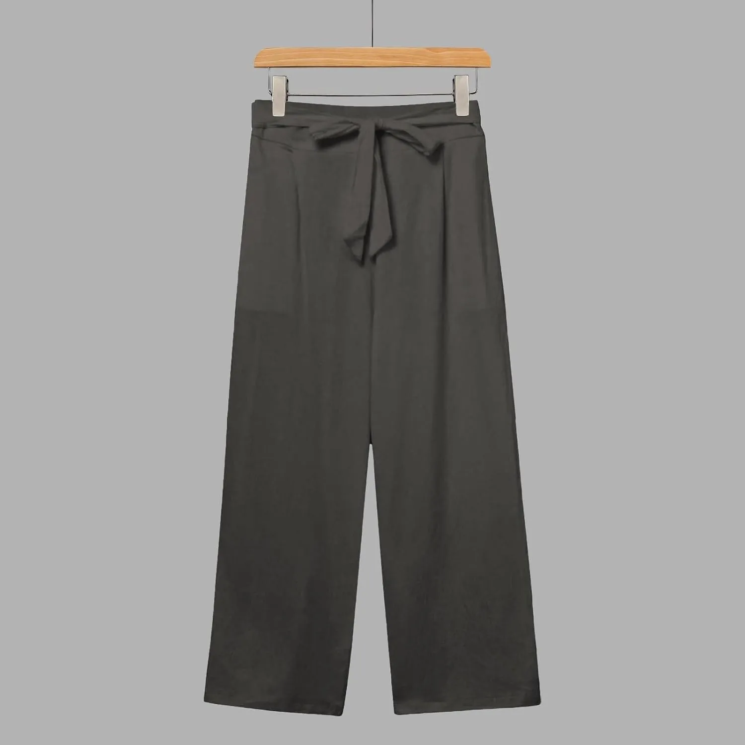 Capri Pants for Women Summer Casual Linen Lounge Pants Cropped Straight Leg Drawstring Baggy Straight Leg Trousers