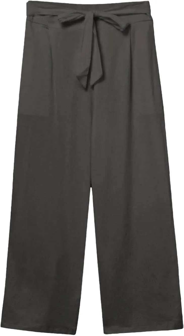 Capri Pants for Women Summer Casual Linen Lounge Pants Cropped Straight Leg Drawstring Baggy Straight Leg Trousers